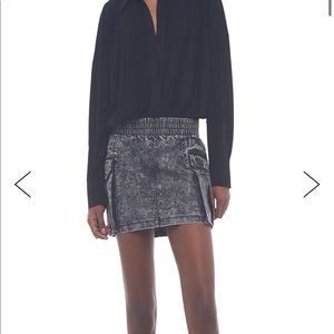 Norma Kamali cargo skirt acid wash 8